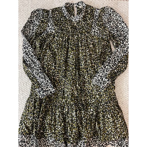 Ulla Johnson Amira Army Leopard Print Dress - Picture 2 of 10